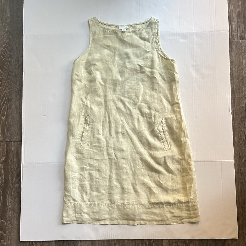 J Jill Linen Dress Light Green Shift Relaxed Fit Coastal Resort Wear Beach - Picture 7 of 8